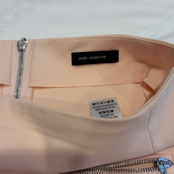 Cop.Copine Light Pink/salmon color Mini Skirt with Zipper Details - Picture 5 of 15